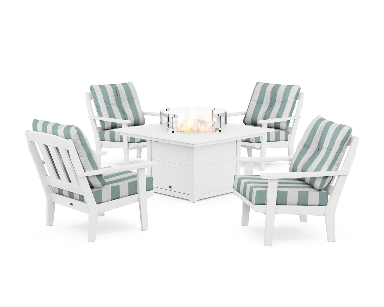 Trex Cape Cod 5-Piece Deep Seating Set with Fire Pit Table