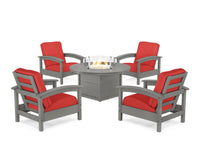 Thumbnail for Trex Rockport 5-Piece Deep Seating Set with Round Fire Pit Table