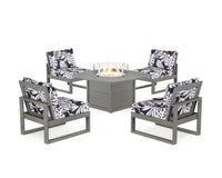 Thumbnail for Trex Eastport Modular 5-Piece Deep Seating Set with Yacht Club Fire Pit Table