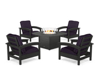 Thumbnail for Trex Rockport 5-Piece Deep Seating Set with Yacht Club Fire Pit Table
