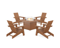 Thumbnail for Trex Eastport Modern Adirondack 5-Piece Set with Square Fire Pit Table