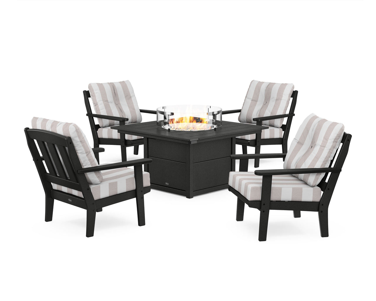Trex Cape Cod 5-Piece Deep Seating Set with Fire Pit Table
