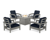 Thumbnail for Trex Rockport 5-Piece Deep Seating Set with Square Fire Pit Table