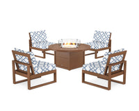 Thumbnail for Trex Eastport Modular 5-Piece Deep Seating Set with Round Fire Pit Table