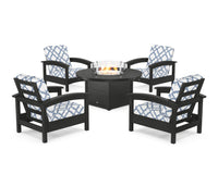 Thumbnail for Trex Rockport 5-Piece Deep Seating Set with Round Fire Pit Table