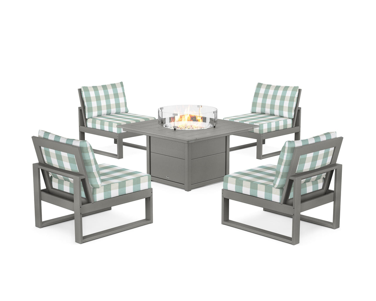Trex Eastport Modular 5-Piece Deep Seating Set with Square Fire Pit Table