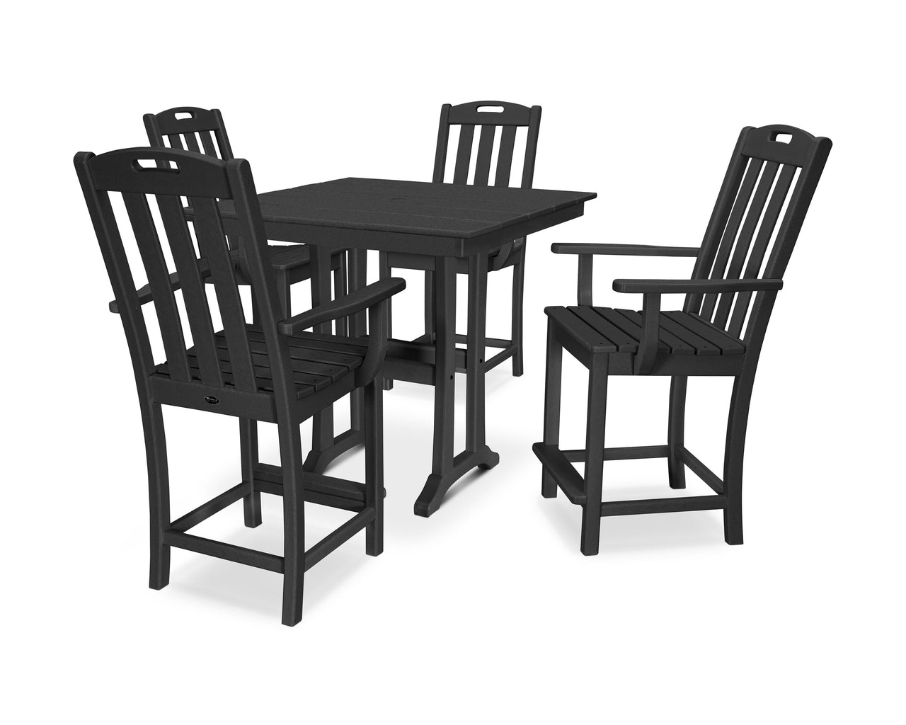 Trex Yacht Club 5-Piece Farmhouse Trestle Arm Chair Counter Set