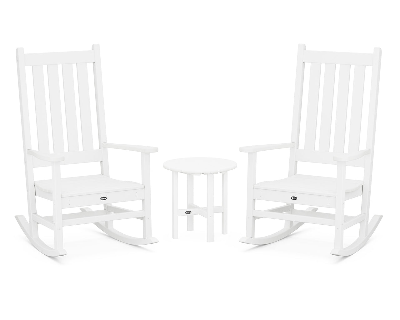 Trex Cape Cod 3-Piece Porch Rocking Chair Set with Cape Cod Round 18" Side Table