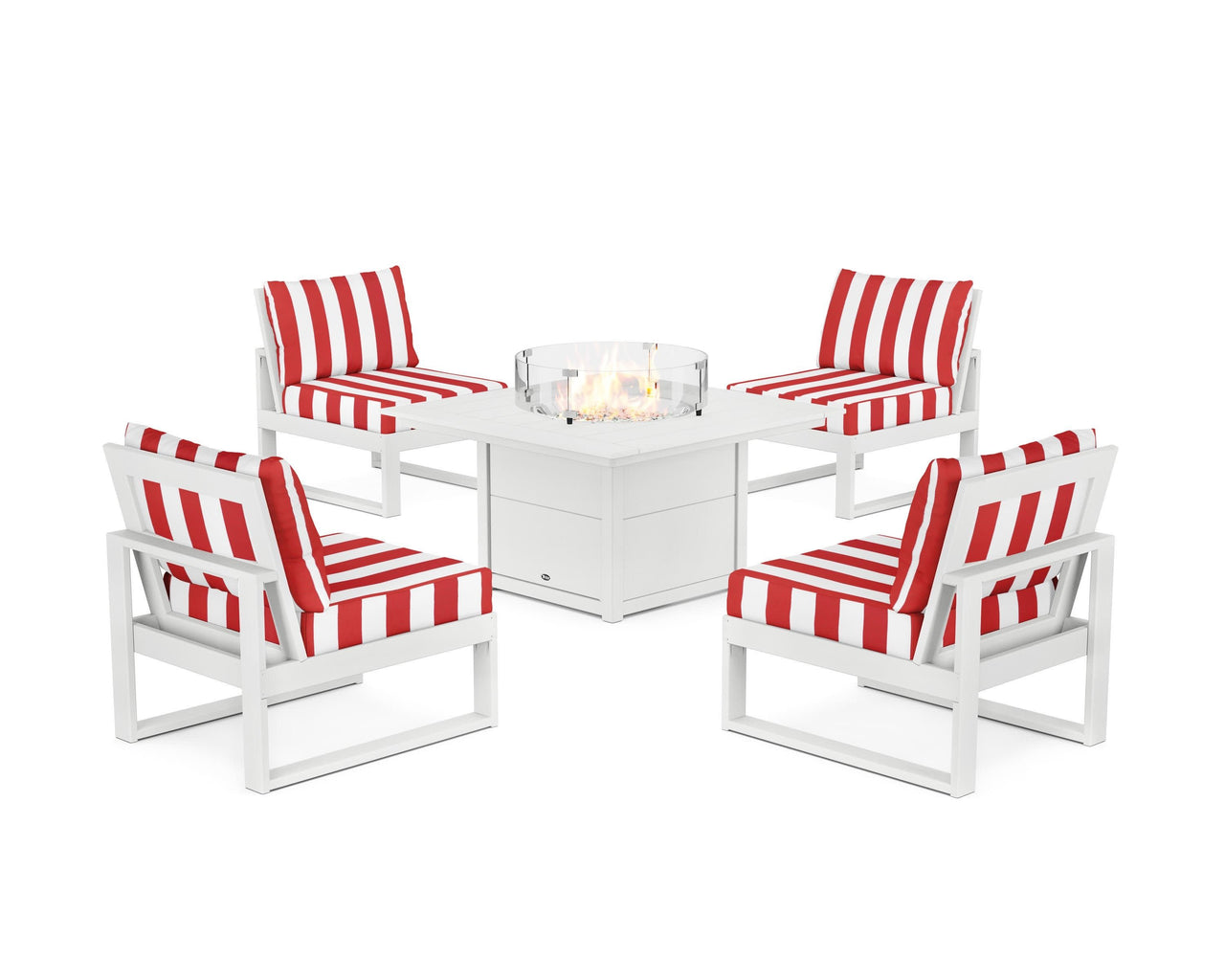 Trex Eastport Modular 5-Piece Deep Seating Set with Square Fire Pit Table