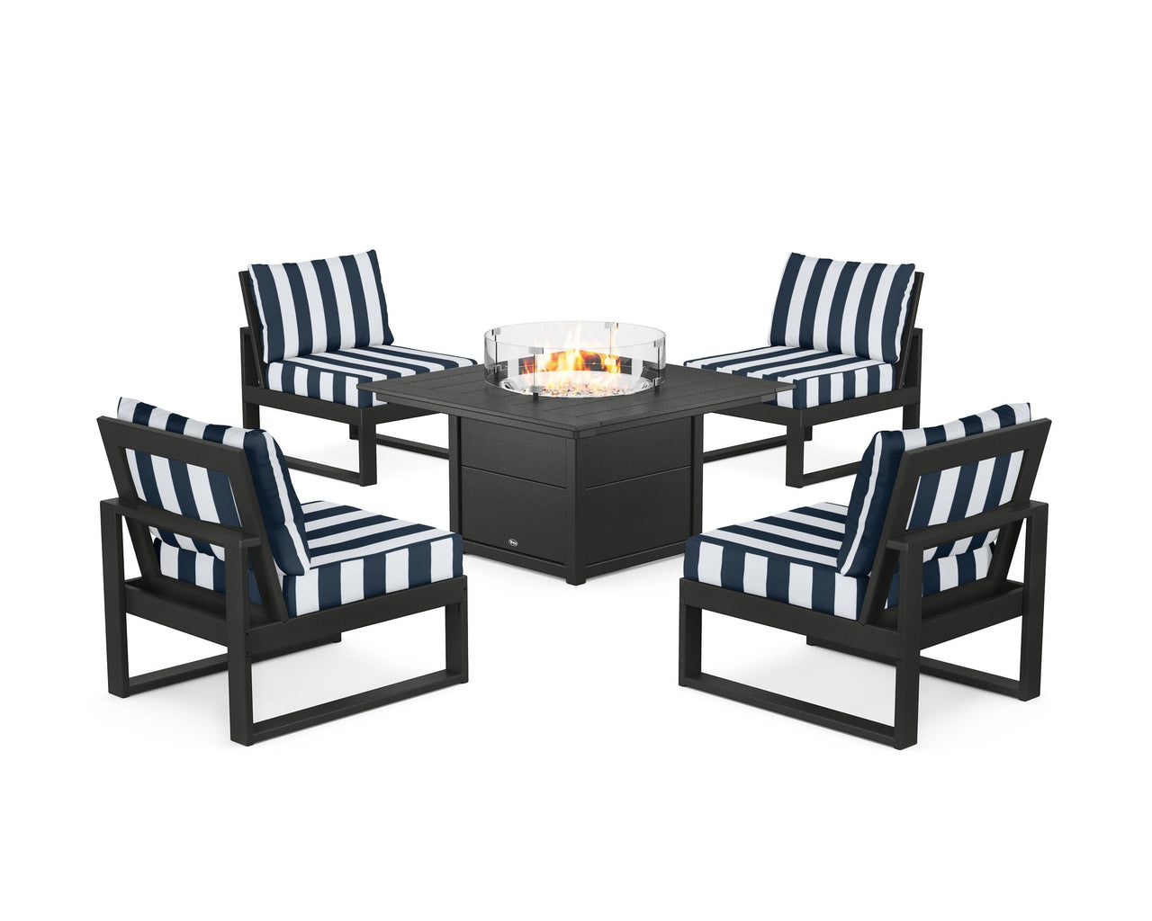 Trex Eastport Modular 5-Piece Deep Seating Set with Square Fire Pit Table