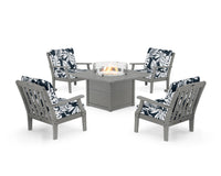 Thumbnail for Trex Yacht Club 5-Piece Deep Seating Set with Square Fire Pit Table