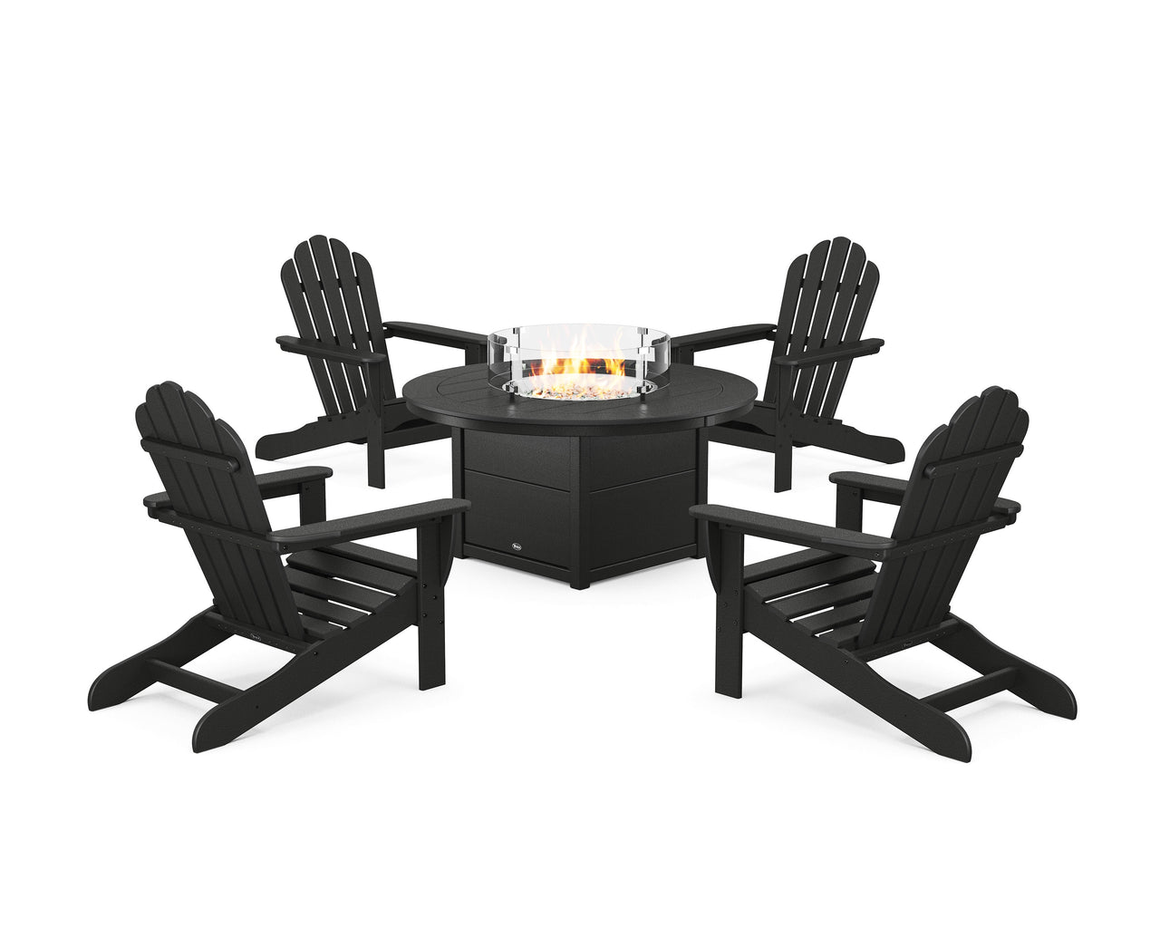 Trex 5-Piece Monterey Bay Adirondack Conversation Set with Fire Pit Table