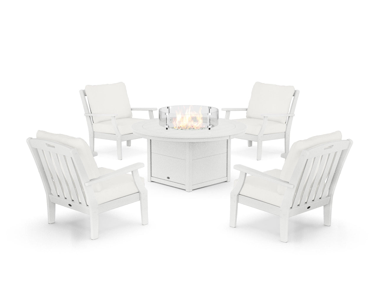 Trex Yacht Club 5-Piece Deep Seating Set with Round Fire Pit Table