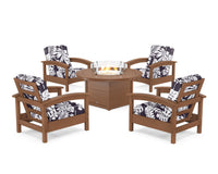Thumbnail for Trex Rockport 5-Piece Deep Seating Set with Round Fire Pit Table