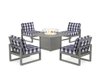 Thumbnail for Trex Eastport Modular 5-Piece Deep Seating Set with Yacht Club Fire Pit Table
