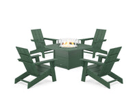 Thumbnail for Trex Eastport Modern Adirondack 5-Piece Set with Yacht Club Fire Pit Table