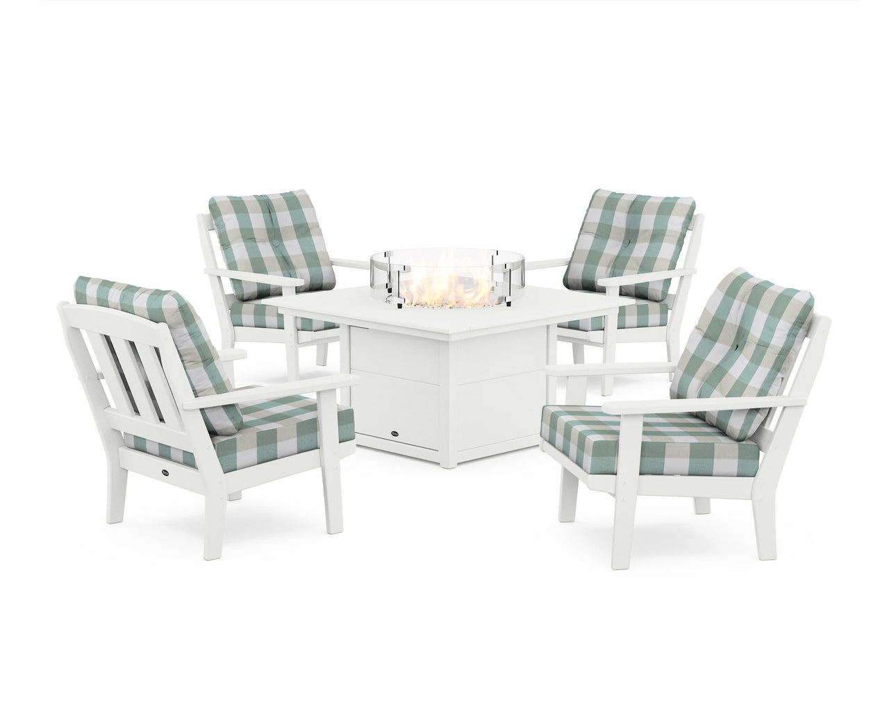 Trex Cape Cod 5-Piece Deep Seating Set with Fire Pit Table