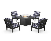 Thumbnail for Trex Yacht Club 5-Piece Deep Seating Set with Square Fire Pit Table