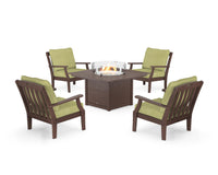 Thumbnail for Trex Yacht Club 5-Piece Deep Seating Set with Square Fire Pit Table