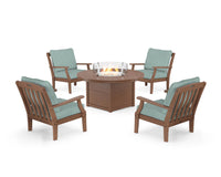 Thumbnail for Trex Yacht Club 5-Piece Deep Seating Set with Round Fire Pit Table