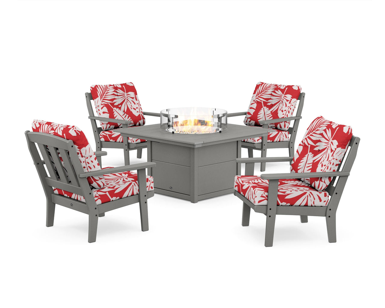 Trex Cape Cod 5-Piece Deep Seating Set with Fire Pit Table