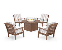 Thumbnail for Trex Yacht Club 5-Piece Deep Seating Set with Round Fire Pit Table