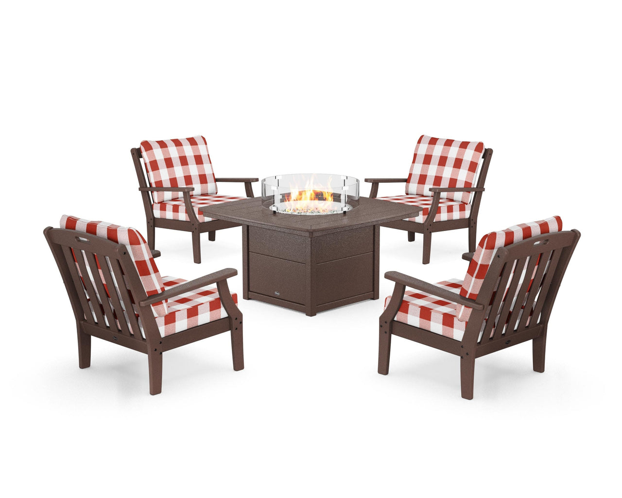 Trex Yacht Club 5-Piece Deep Seating Set with Fire Pit Table