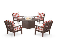Thumbnail for Trex Yacht Club 5-Piece Deep Seating Set with Fire Pit Table