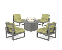 Thumbnail for Trex Eastport Modular 5-Piece Deep Seating Set with Round Fire Pit Table