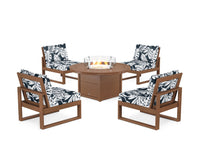 Thumbnail for Trex Eastport Modular 5-Piece Deep Seating Set with Round Fire Pit Table