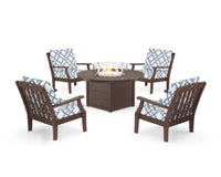 Thumbnail for Trex Yacht Club 5-Piece Deep Seating Set with Round Fire Pit Table