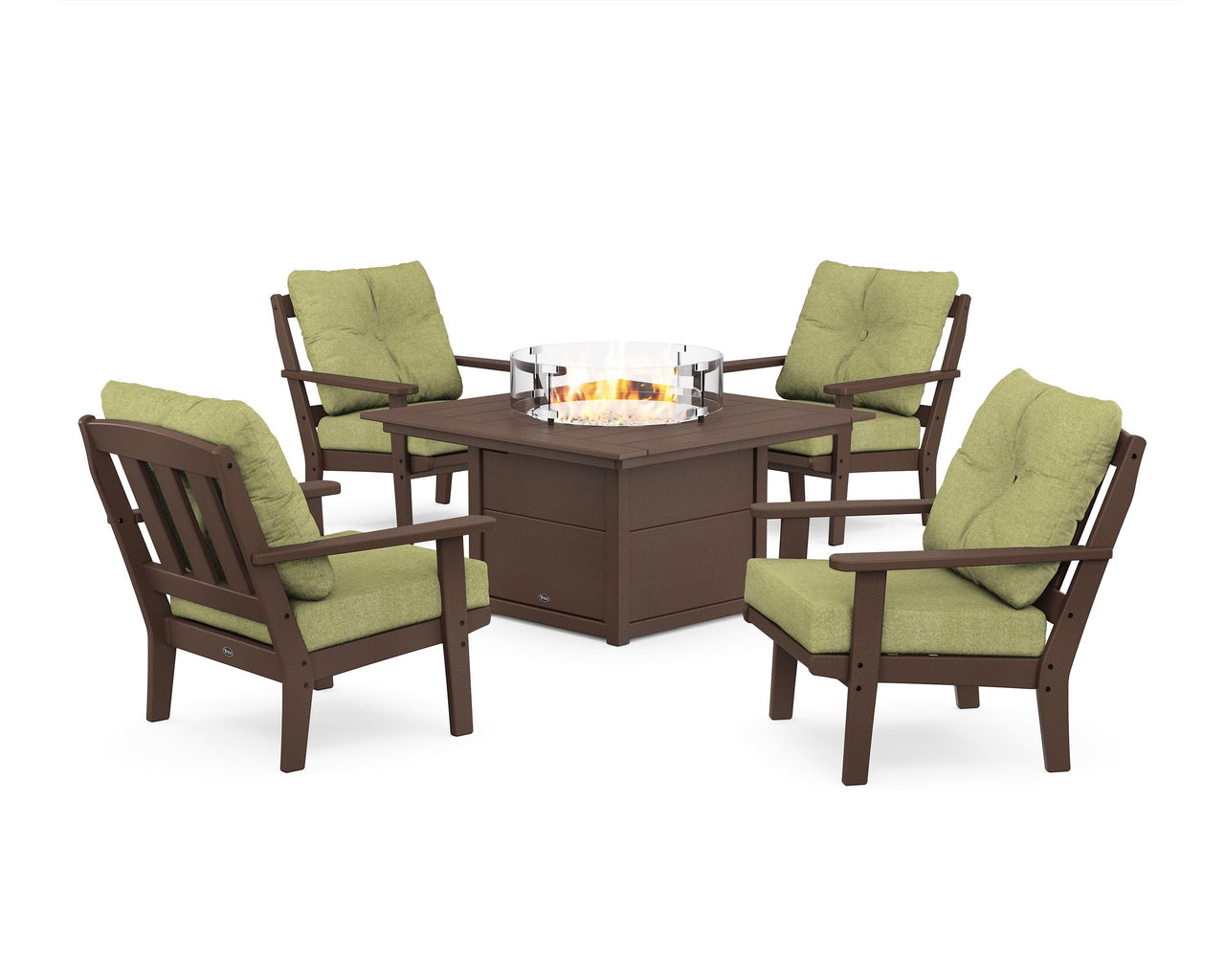 Trex Cape Cod 5-Piece Deep Seating Set with Fire Pit Table