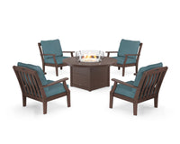 Thumbnail for Trex Yacht Club 5-Piece Deep Seating Set with Round Fire Pit Table