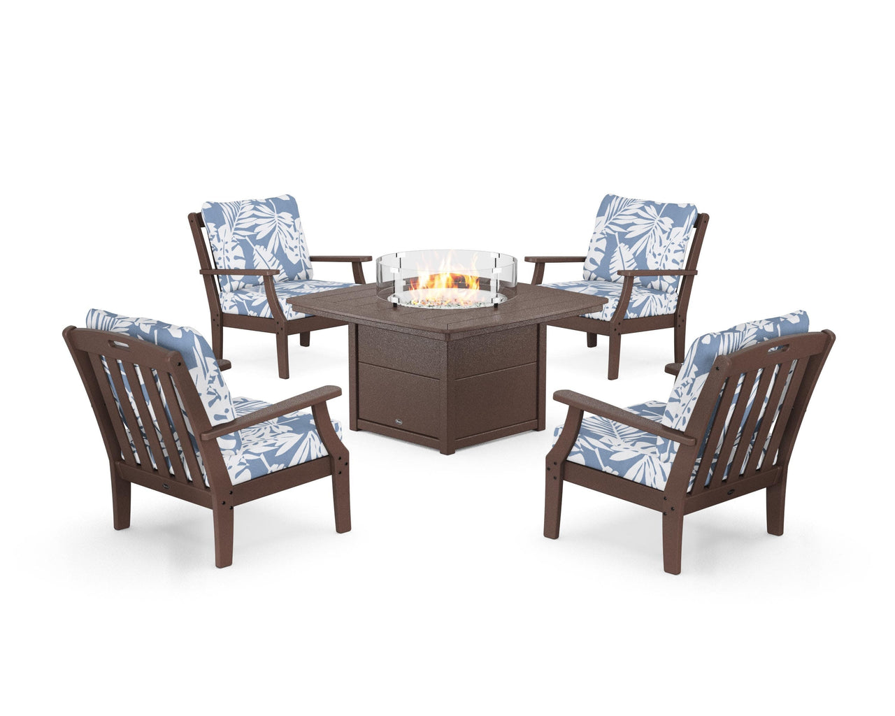 Trex Yacht Club 5-Piece Deep Seating Set with Fire Pit Table