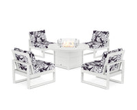 Thumbnail for Trex Eastport Modular 5-Piece Deep Seating Set with Round Fire Pit Table