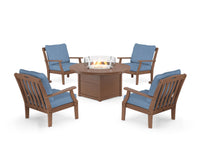 Thumbnail for Trex Yacht Club 5-Piece Deep Seating Set with Round Fire Pit Table