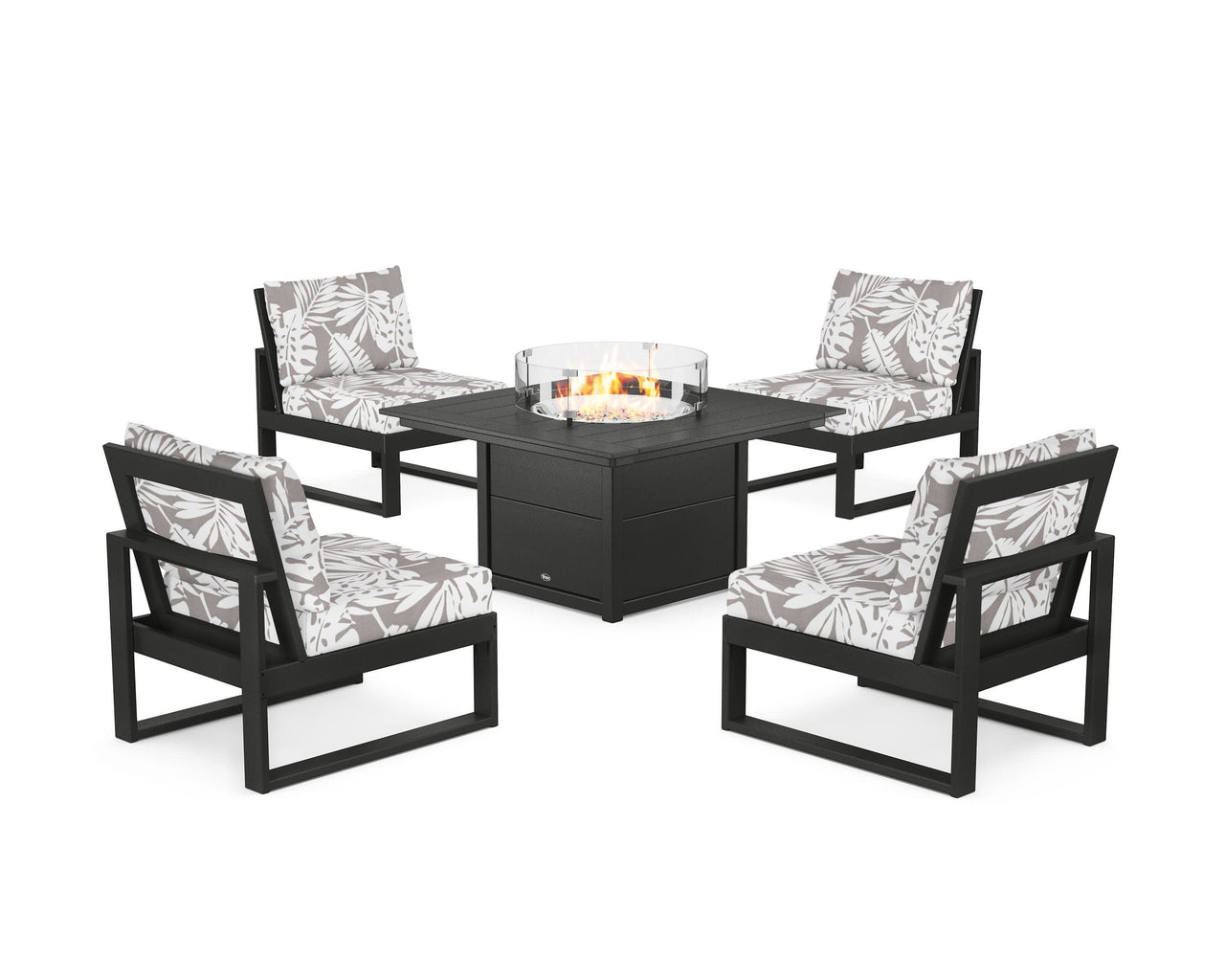 Trex Eastport Modular 5-Piece Deep Seating Set with Square Fire Pit Table