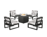 Thumbnail for Trex Eastport Modular 5-Piece Deep Seating Set with Square Fire Pit Table
