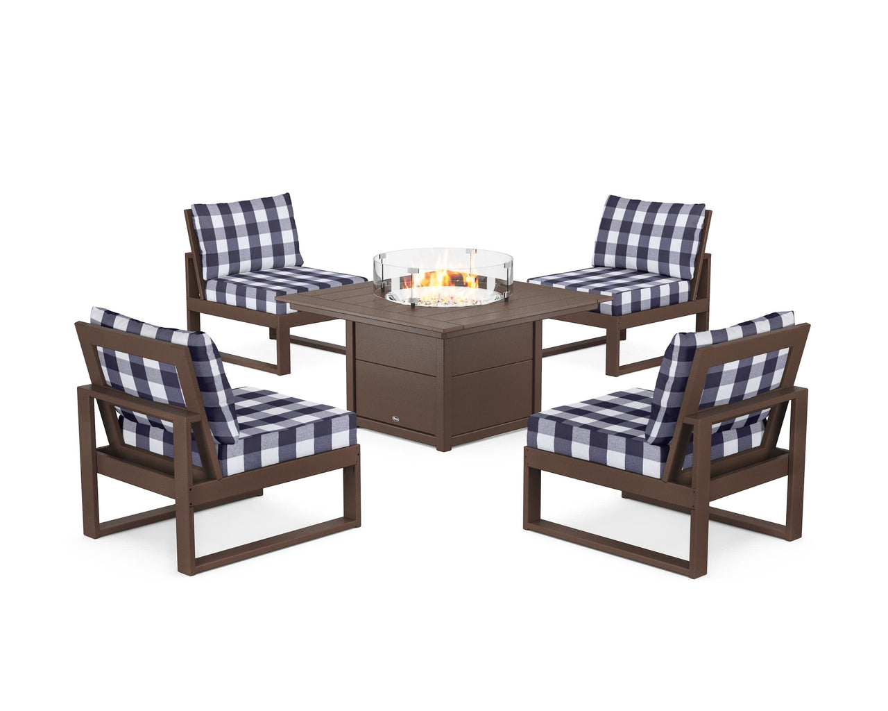 Trex Eastport Modular 5-Piece Deep Seating Set with Square Fire Pit Table