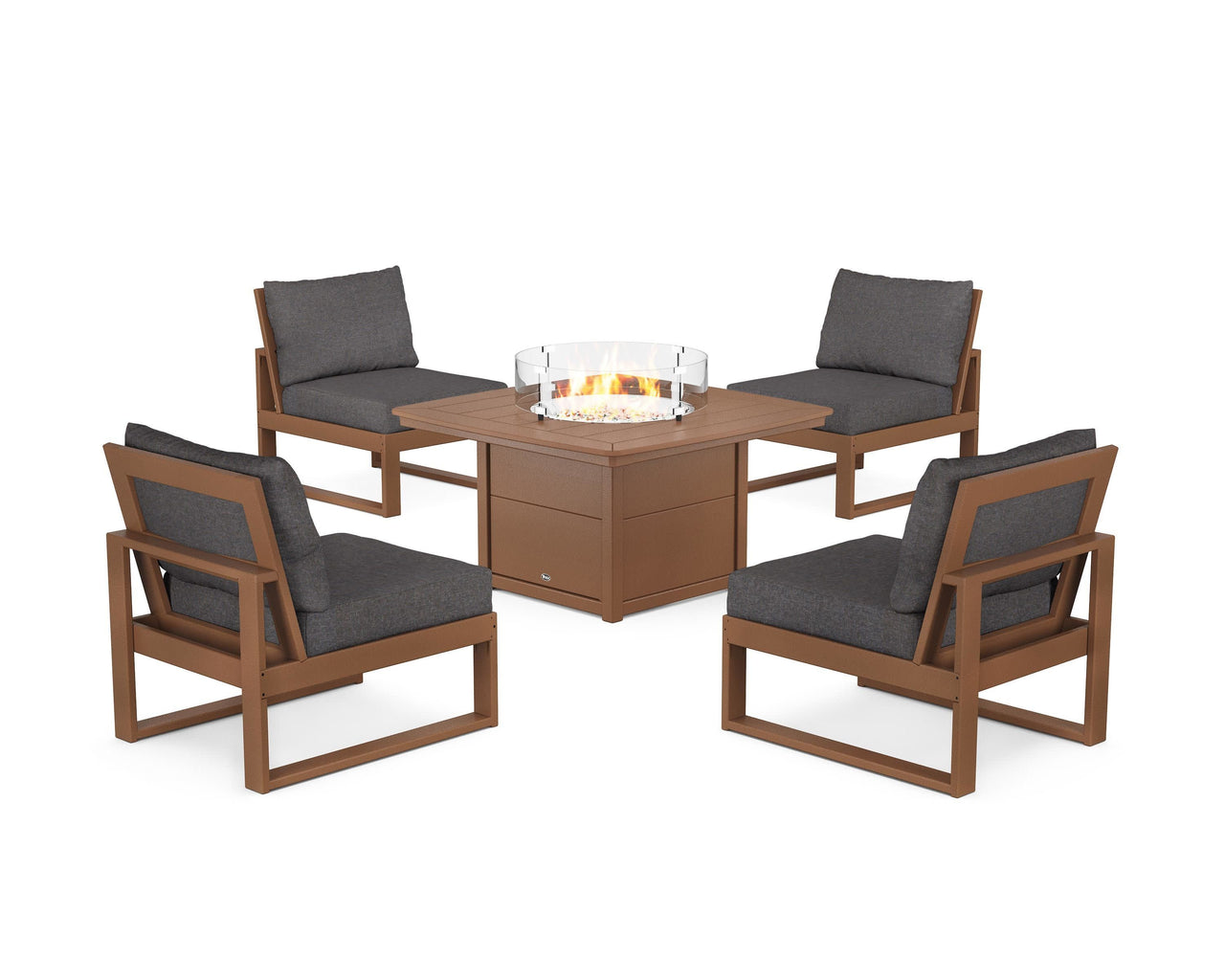 Trex Eastport Modular 5-Piece Deep Seating Set with Yacht Club Fire Pit Table