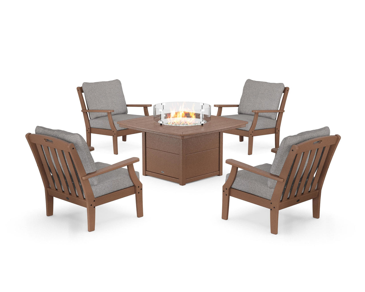 Trex Yacht Club 5-Piece Deep Seating Set with Fire Pit Table