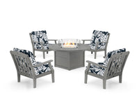 Thumbnail for Trex Yacht Club 5-Piece Deep Seating Set with Round Fire Pit Table