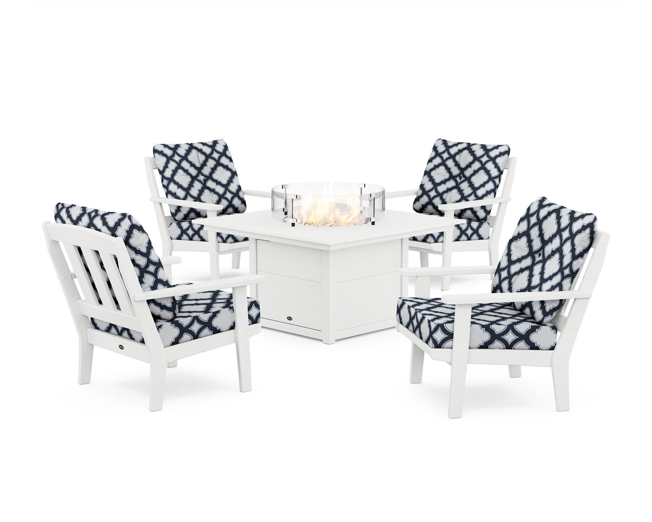 Trex Cape Cod 5-Piece Deep Seating Set with Fire Pit Table