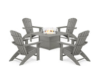 Thumbnail for Trex Yacht Club Adirondack 5-Piece Set with Square Fire Pit Table
