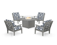 Thumbnail for Trex Yacht Club 5-Piece Deep Seating Set with Fire Pit Table