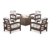 Thumbnail for Trex Rockport 5-Piece Deep Seating Set with Yacht Club Fire Pit Table