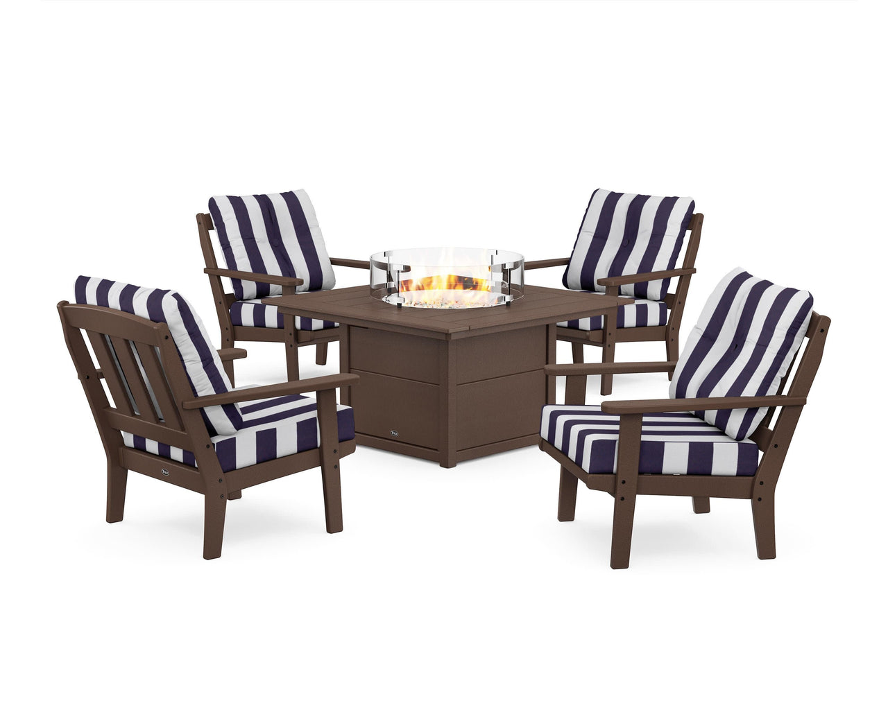 Trex Cape Cod 5-Piece Deep Seating Set with Fire Pit Table