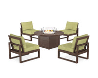Thumbnail for Trex Eastport Modular 5-Piece Deep Seating Set with Round Fire Pit Table