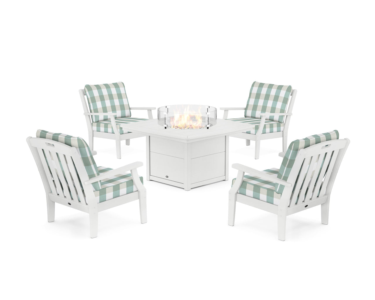 Trex Yacht Club 5-Piece Deep Seating Set with Fire Pit Table