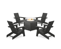 Thumbnail for Trex Eastport Modern Adirondack 5-Piece Set with Yacht Club Fire Pit Table